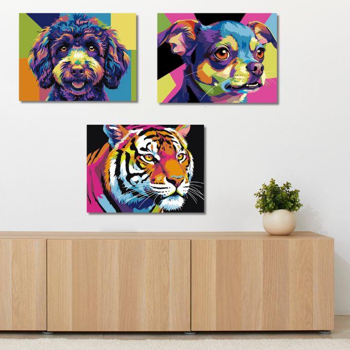 数字キット 数字油絵 プーさん 猫 犬 チワワ プードル トラ 大人の