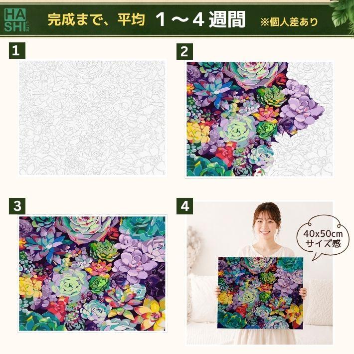 E523　大人の塗り絵　ペイントバイナンバー　数字塗り絵　油絵 B ペイントバイナンバー 大人の塗り絵 油絵 春の花かご フレーム付き