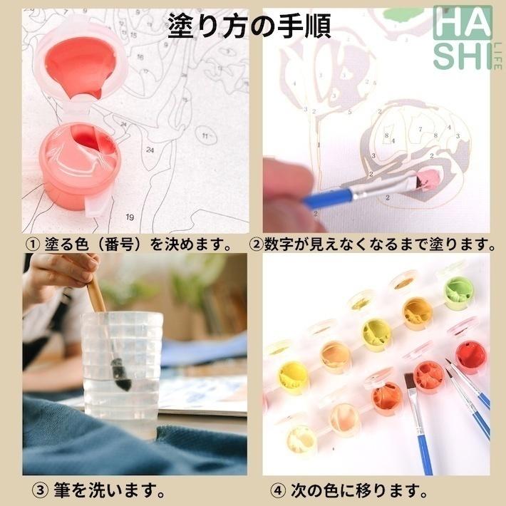 ペイントバイナンバー 大人の塗り絵 フレーム付き 選べる9種 数字油絵