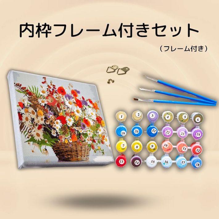 新作 数字油絵 大人の塗り絵 あじさい フレーム付き 塗り絵セット 数字
