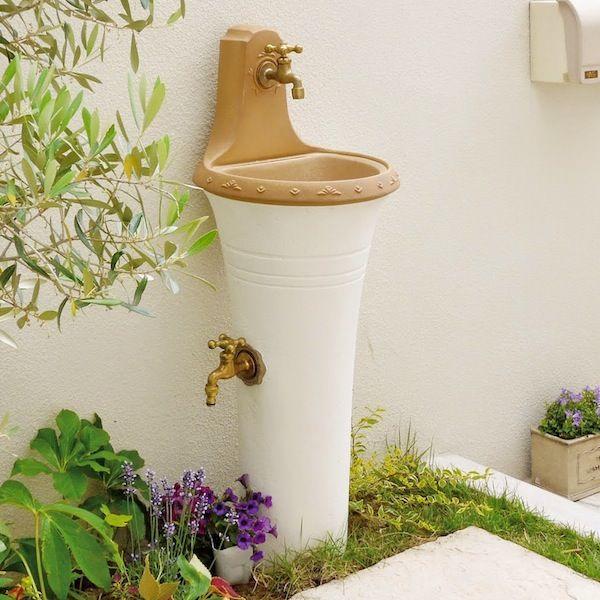 立水栓 おしゃれ 外構 外水栓 水栓柱 スタンドウォッシュ カラー 蛇口 補助蛇口付き 送料無料 Dg Dgw04 エクステリア通販プルーマガーデン 通販 Yahoo ショッピング