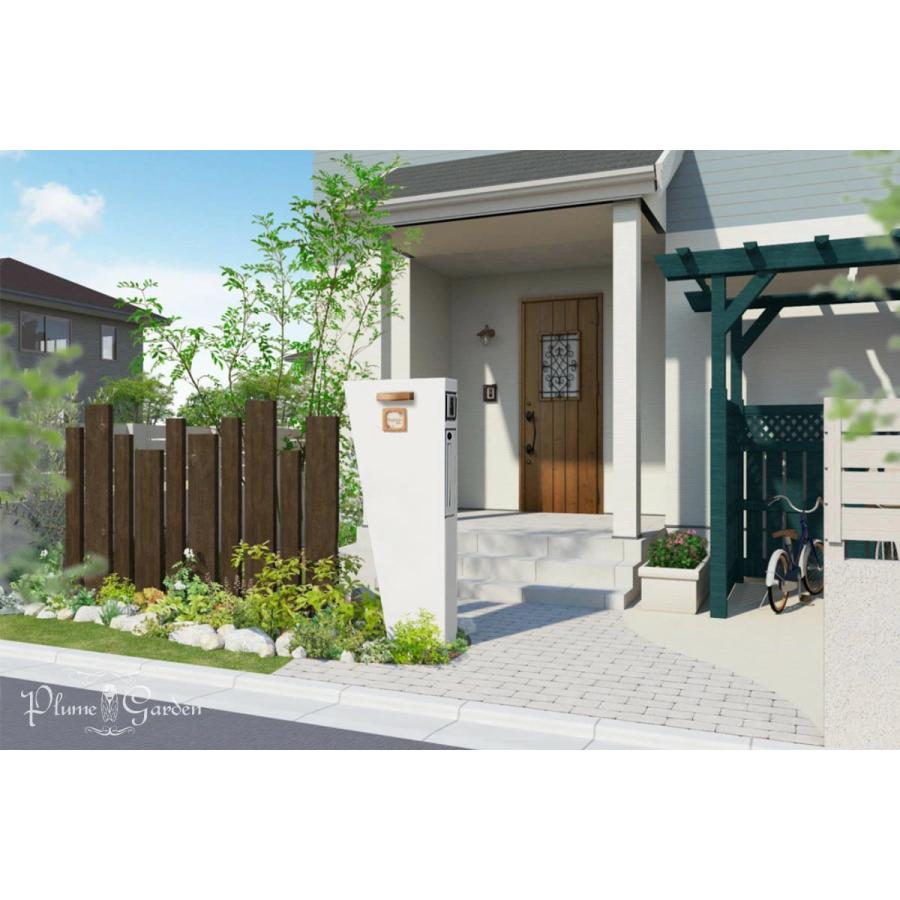機能門柱 おしゃれ ディーズガーデン ディーズポルタ ルアン Wall A ポスト有り 一体の画像