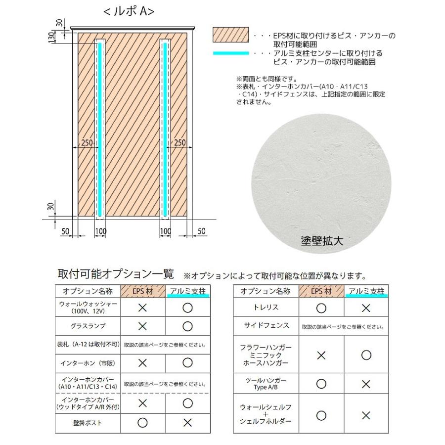 外構 ウォール おしゃれ ディーズガーデン ディーズパティオ ルポ A 塗り壁仕上げの画像