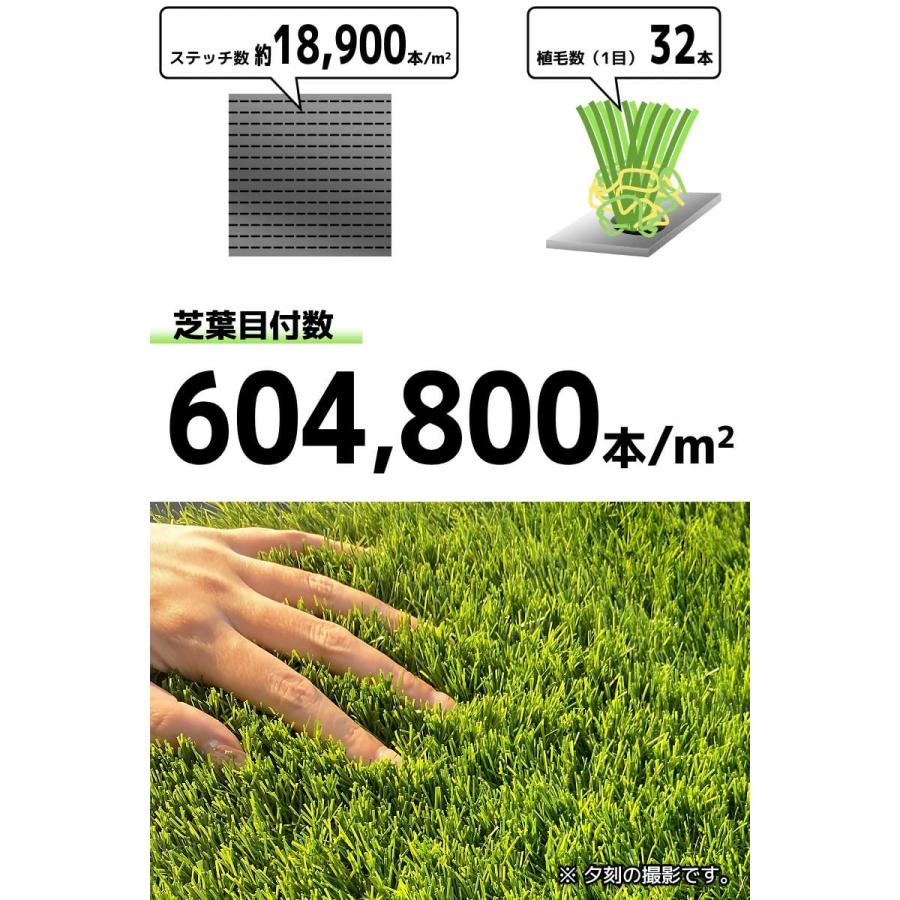 人工芝 サンプル 65cm×65cm 高密度 防草 人工芝生 屋外用 リアル 芝生