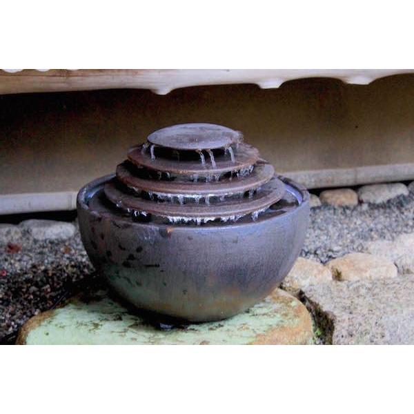 和風 庭 置物 水琴窟 室内用 信楽焼 すいきんくつ いぶし銀の 和風 庭 置物 水琴窟 室内用 信楽焼 すいきんくつ いぶし銀の