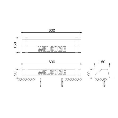 車止め タイヤ止め おしゃれ ブロック パーキングブロック オリジナル凸文字 名入れ カーストッパー アルミ鋳物タイヤ止め Mc Ggkd1 エクステリア通販プルーマガーデン 通販 Yahoo ショッピング