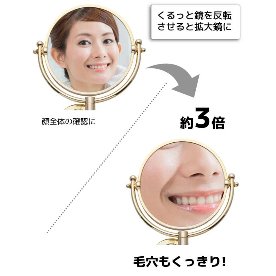ミラー 鏡 丸 丸形 折りたたみ おしゃれ 3倍 拡大鏡 洗面所 洗面台