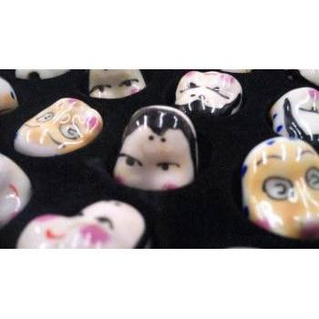 おかめひょっとこ根付【陶器】ストラップにも最適! : お祭り用品専門店