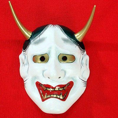 おめん 祭禮 本格紙面 お面 【般若 はんにゃ】 白色 お祭りお面