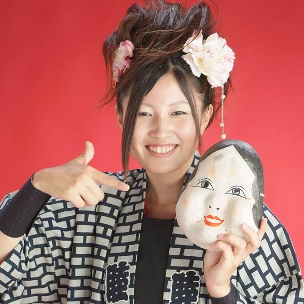 お面 【 岡目 おかめ 和紙製 】 (祭り小物 面 おめん お亀 阿亀 お多福