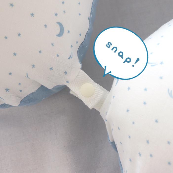 抱き枕 ロングクッション 星と月 （Aタイプ） ダブルガーゼ 日本製 洗える 抱き枕 授乳クッション｜hashkude｜12