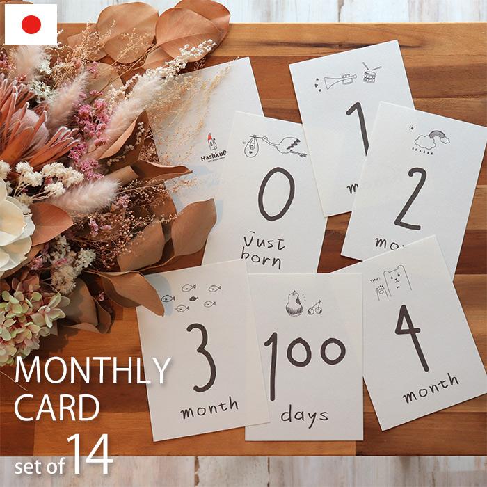 マンスリーカード 14枚入り 月齢カード A6サイズ 月齢フォト ギフト 出産祝い Hashkude 700 Hashkude 通販 Yahoo ショッピング
