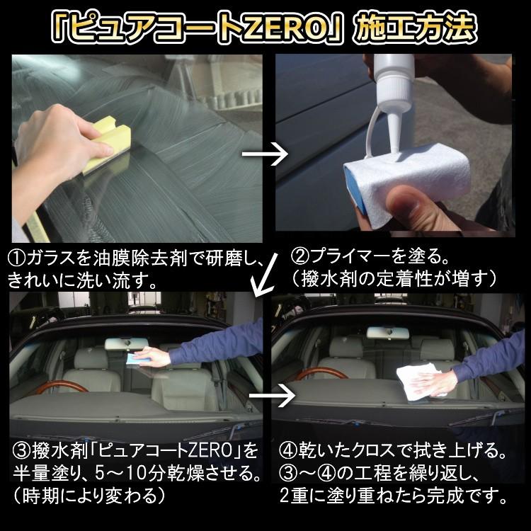 撥水道場 ガラス用コーティング剤 ピュアコートzero 施工キット フロントガラス１枚分 フッ素 強力 2年耐久 梅雨対策 7003 撥水道場 通販 Yahoo ショッピング