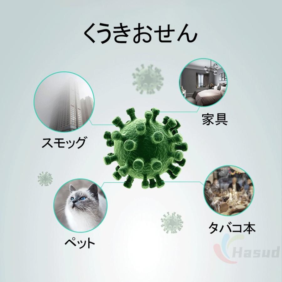 空気清浄機 小型 卓上 30畳対応 3段階風量設定 ナイトライト付き 静音 タイマー機能付き 除菌/脱臭/ホルムアルデヒド/花粉対策 HEPAフィルター搭載｜hasudashoukai｜10