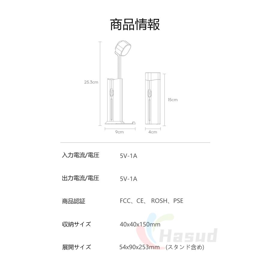 多機能 5000mAh 懐中電灯 携帯スタンド 電気スタンド 3段階調節 多角度調整 折りたたみ式 ４ni1 LED ライト 機能付 USB 充電式携帯 旅行 防災 地震 停電対策｜hasudashoukai｜02