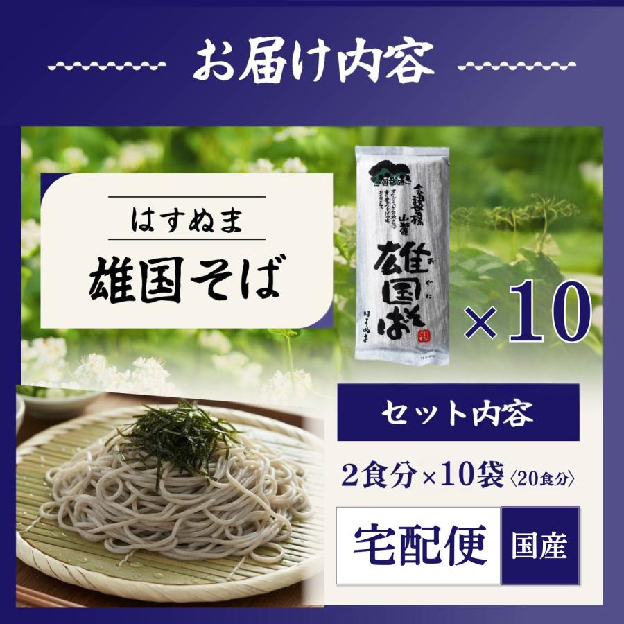 雄国そば 乾麺 180g(2人前)×10袋 風味豊かな会津の国産蕎麦 : 麺匠はす