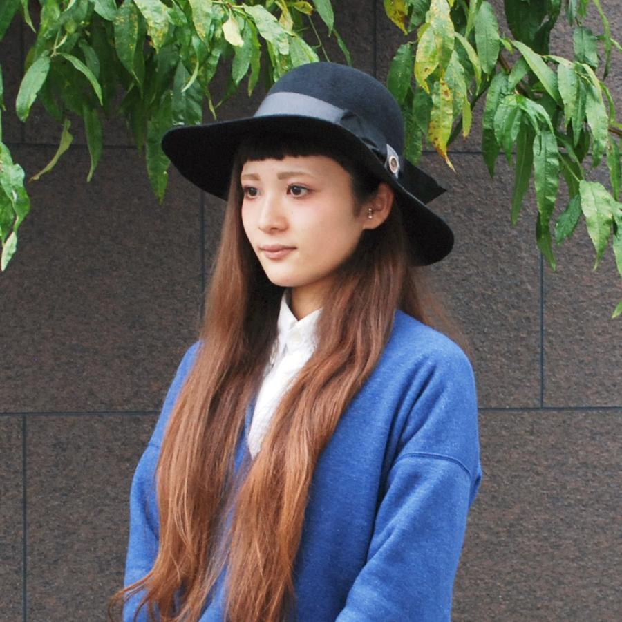 帽子 レディース つば広 フェルトハット ウール イタリア製