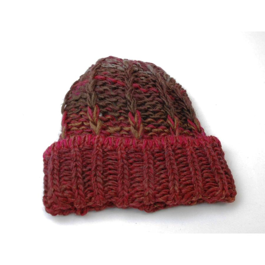 カラーミックス手編みニット帽 帽子 メンズ レディース ユニセックス イタリア製 防寒  グラデーション ウール アクセント プレゼント  ざっくり かわいい