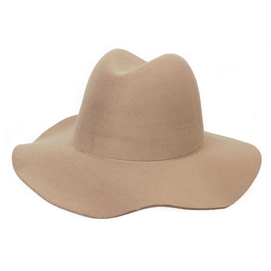 ポリフェルトハットつば広中折れ 帽子 レディース おしゃれ シンプル