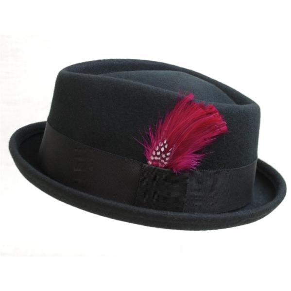 フェザー付き フェルトハット 帽子 レディース ダイアモンド リボン
