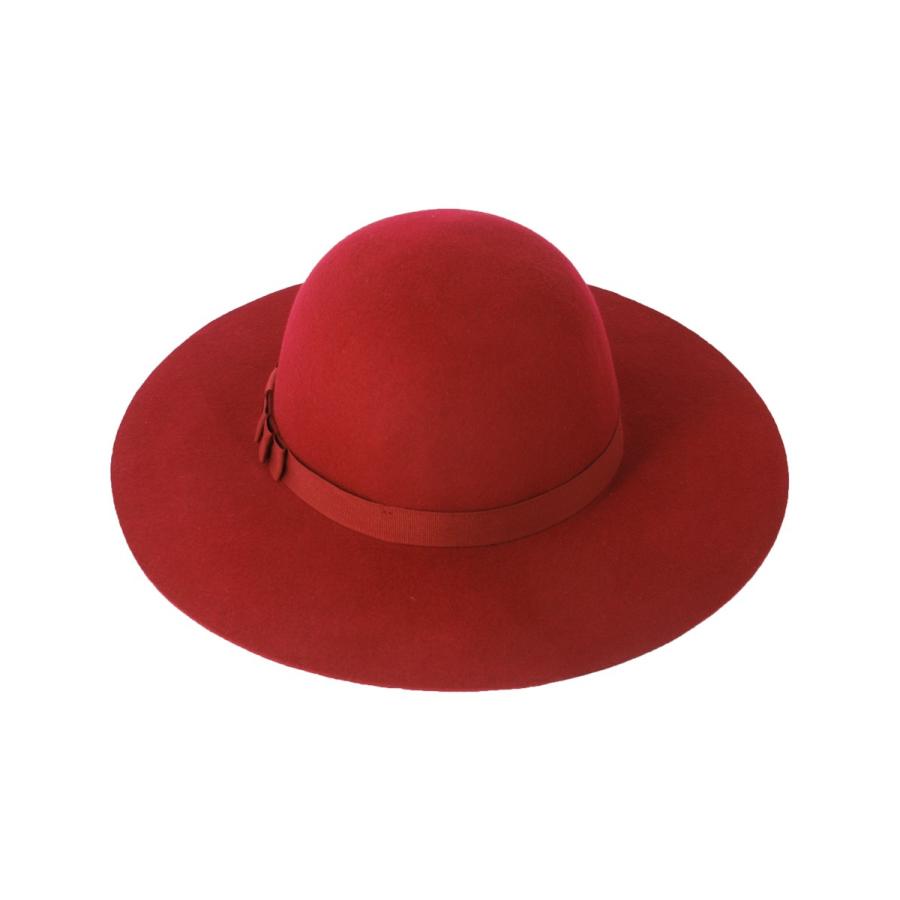 帽子 レディース フェルト つば広 女優帽 リボン シンプル キャペリン