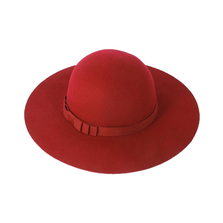 帽子 レディース フェルト つば広 女優帽 リボン シンプル キャペリン