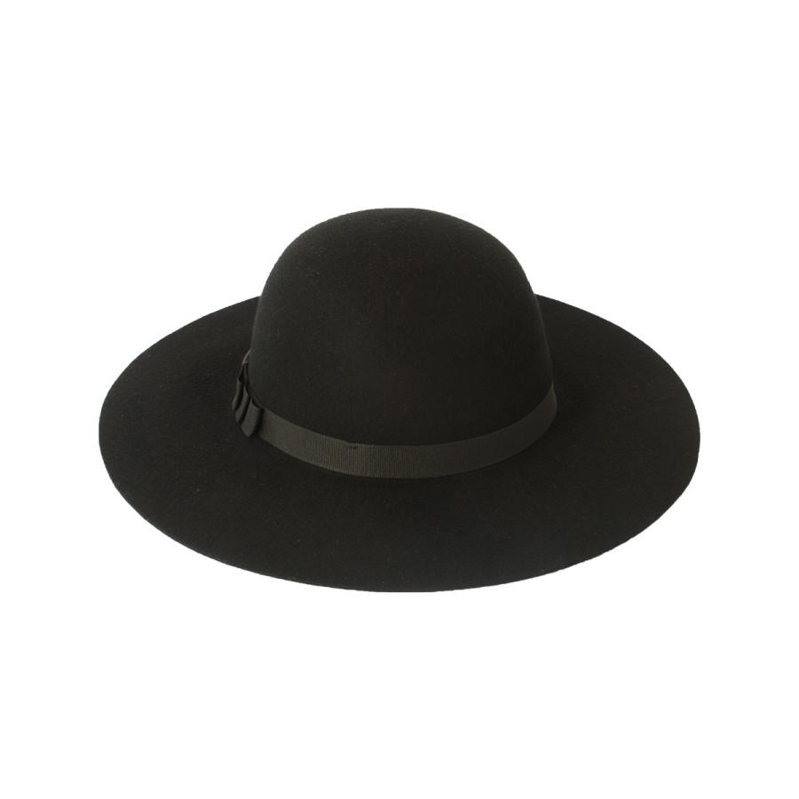 帽子 レディース フェルト つば広 女優帽 リボン シンプル キャペリン