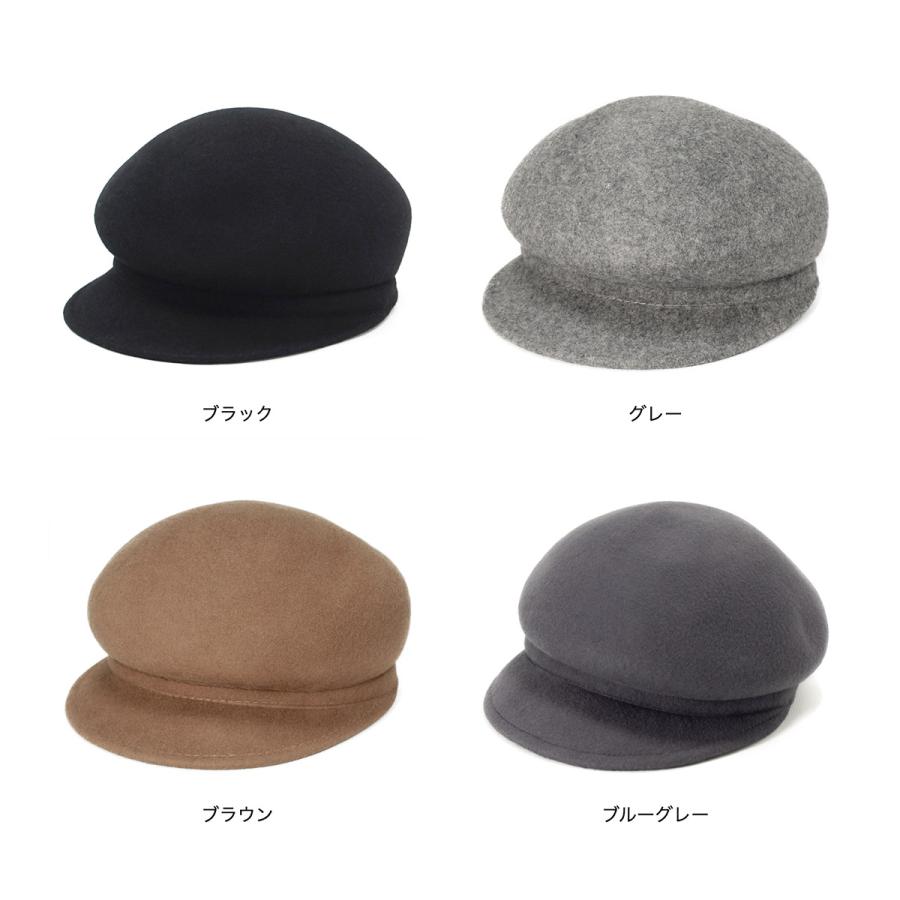 ウールフェルトキャスケット 帽子 レディース サイズ調整 秋冬