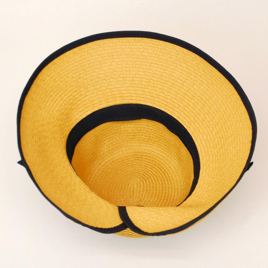 帽子 レディース 麦わら帽子 ブレードハット つば広 リボン パイピング