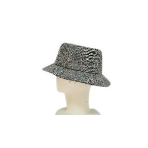 紳士帽子 NISHIKAWAオリジナル 日本製 ウール100% ツイード グレー
