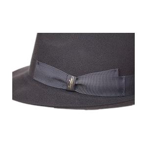 ボルサリーノBorsalinoラビットファーフェルト中折れハット帽子57グレー Borsalino（ボルサリーノ） ロゴ入り専用保存箱付き イタリア製