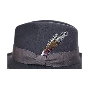 STETSON（ステットソン） ウールフェルト メンズハット 羽根飾り 57cm