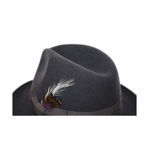 STETSON（ステットソン） ウールフェルト メンズハット 羽根飾り 57cm