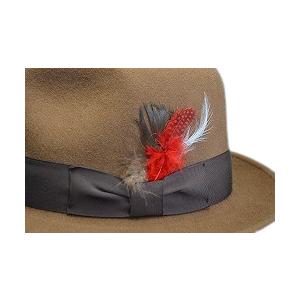 STETSON（ステットソン） ウールフェルト メンズハット 羽根飾り 57cm