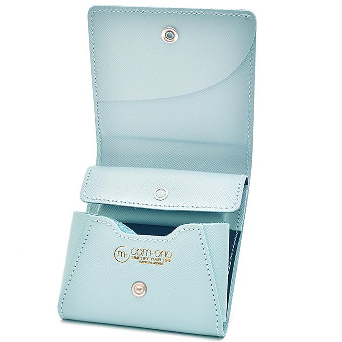 池之端銀革店 二つ折り財布 COM-ONO SLIM 005 JOURNAL（スカイブルー