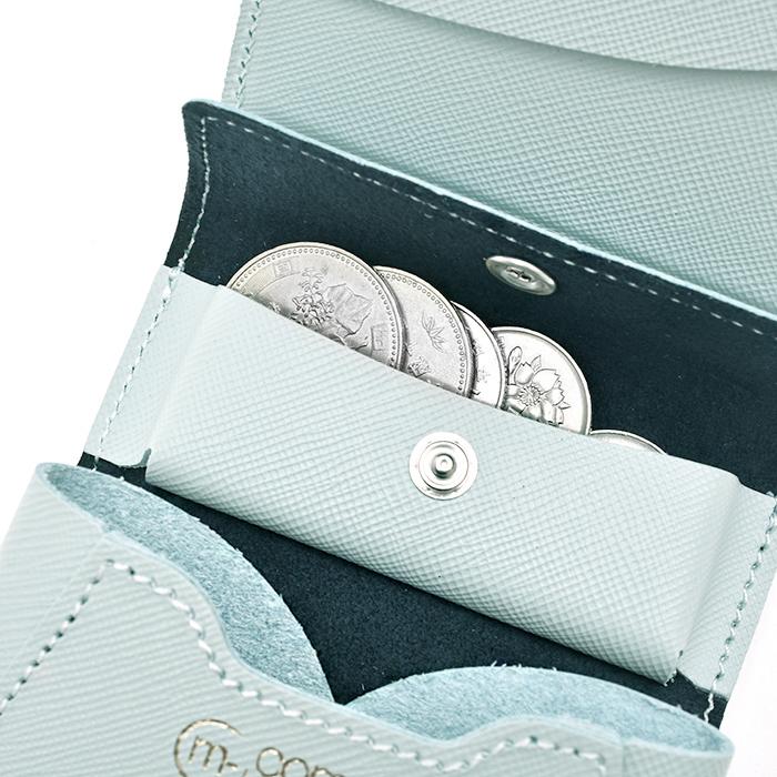 池之端銀革店 二つ折り財布 COM-ONO SLIM 005 JOURNAL（スカイブルー
