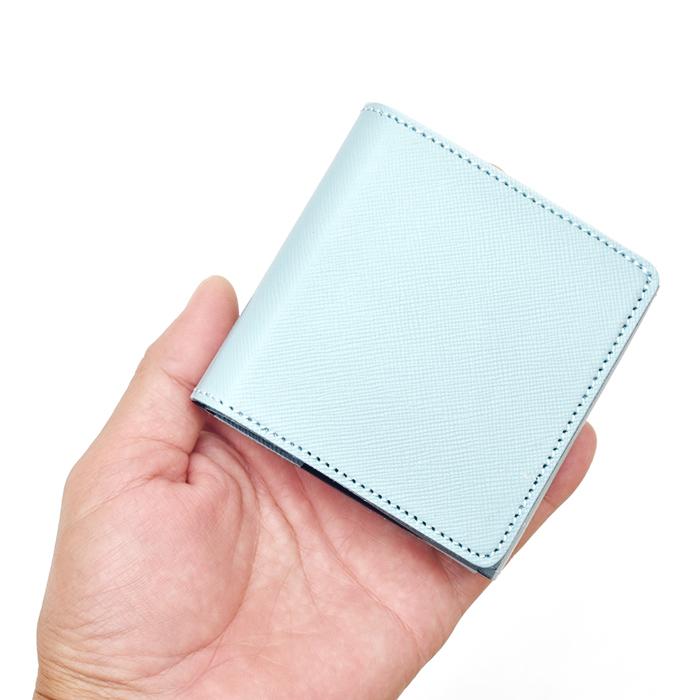 二つ折り財布 池之端銀革店 COM-ONO SLIM 005 JOURNAL（スカイブルー