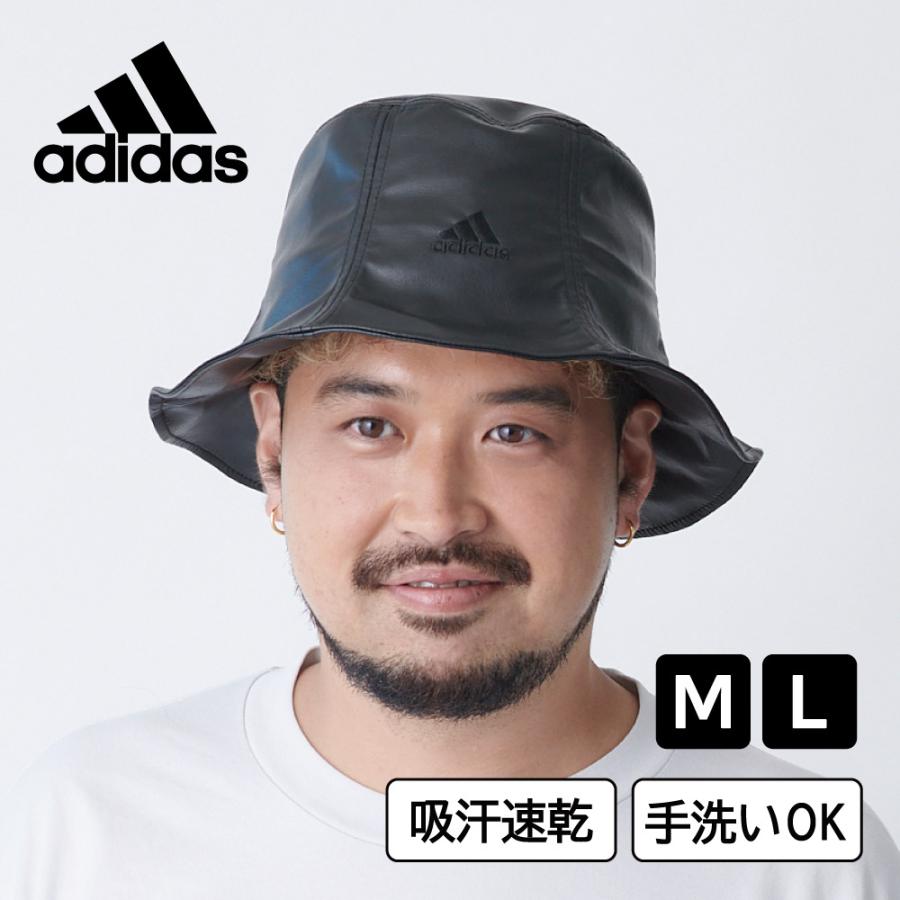21年秋冬新作 Adidas 帽子 ハット 可愛い お洒落 エコレザー ブラック チューリップハット アディダス ゴルフ メンズファッション
