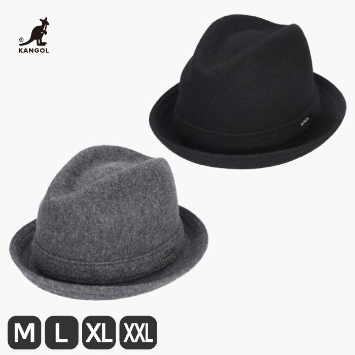 SALE❄️KANGOL　中折れハット　ウール素材　Black　XLサイズ KANGOL（カンゴール） 帽子 Wool Player ハット 中折れハット フェドラ