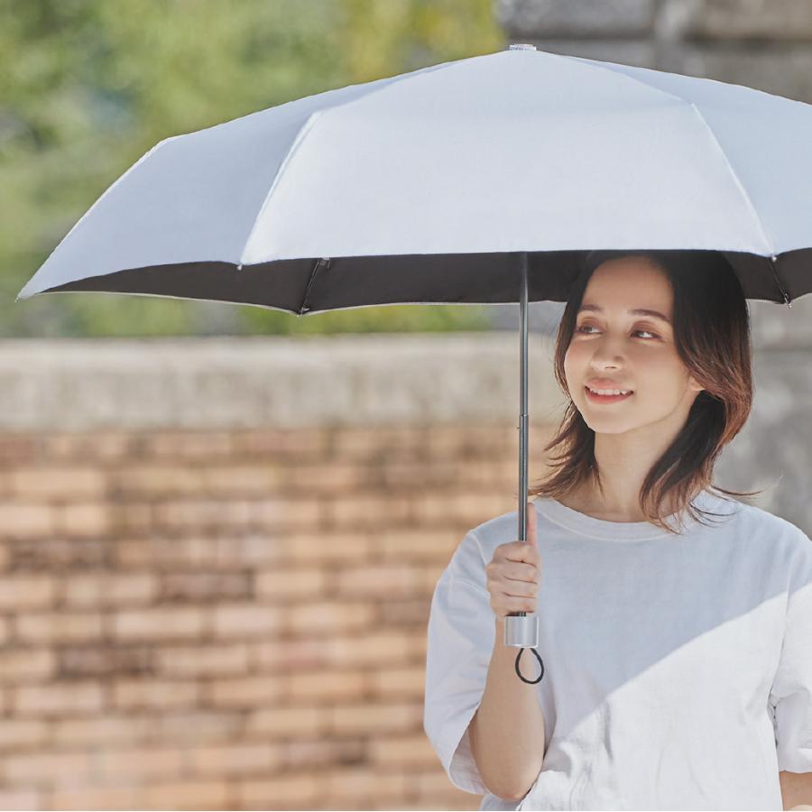 銀行員の日傘 折りたたみ 大きい 大きめ 60cm 遮熱 遮光 UVカット メンズ レディース 涼しい 晴雨兼用 ウォーターフロント 軽量 体感温度 母の日｜hathomes1922｜06