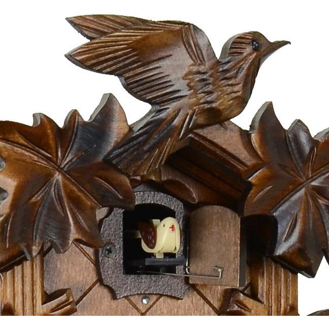 ドイツ森の時計 クォーツ式山小屋鳩時計 伝統の彫刻シリーズ522QM : 鳩