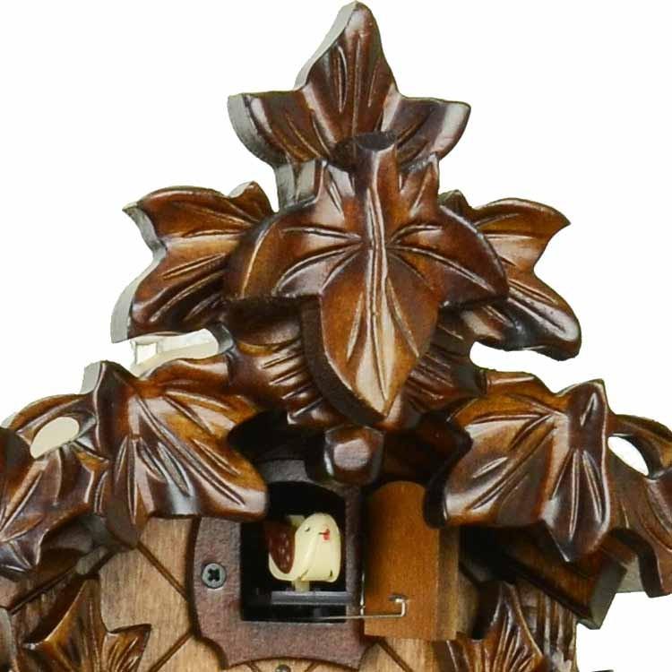 ドイツ森の時計 クォーツ式山小屋鳩時計 伝統の彫刻シリーズ525QM : 鳩