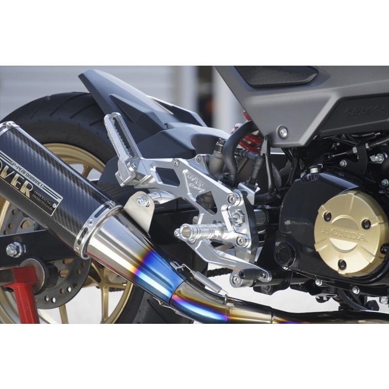 バイク OVER RACING オーバーレーシング バックステップ 2022新発 4POS タンデム付 取寄品 セール 最大81％オフ！ GROM 51-221-31 16-17 シルバー