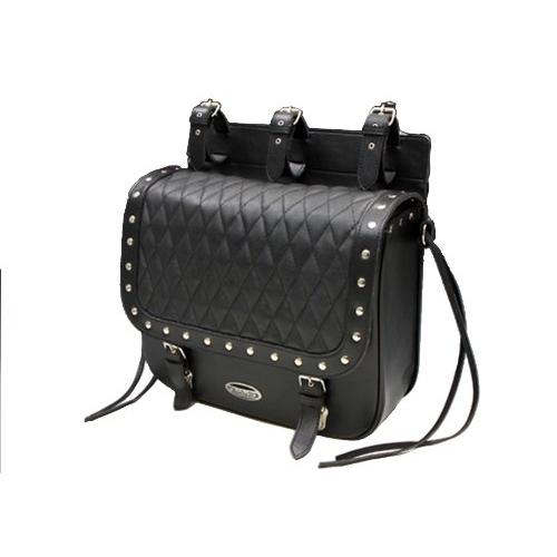 バイク ケース（バッグ） キャリア EASYRIDERS ダイアモンドステッチ サドルバッグ シングル 脱着タイプ BLK イージーライダース 6876 | 