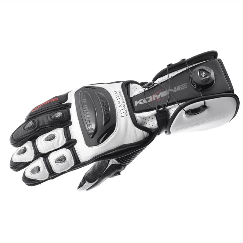 バイク ウェア コミネ GK-253 DIAL FIT RACグローブ White/BLK 3XL 06-253 取寄品