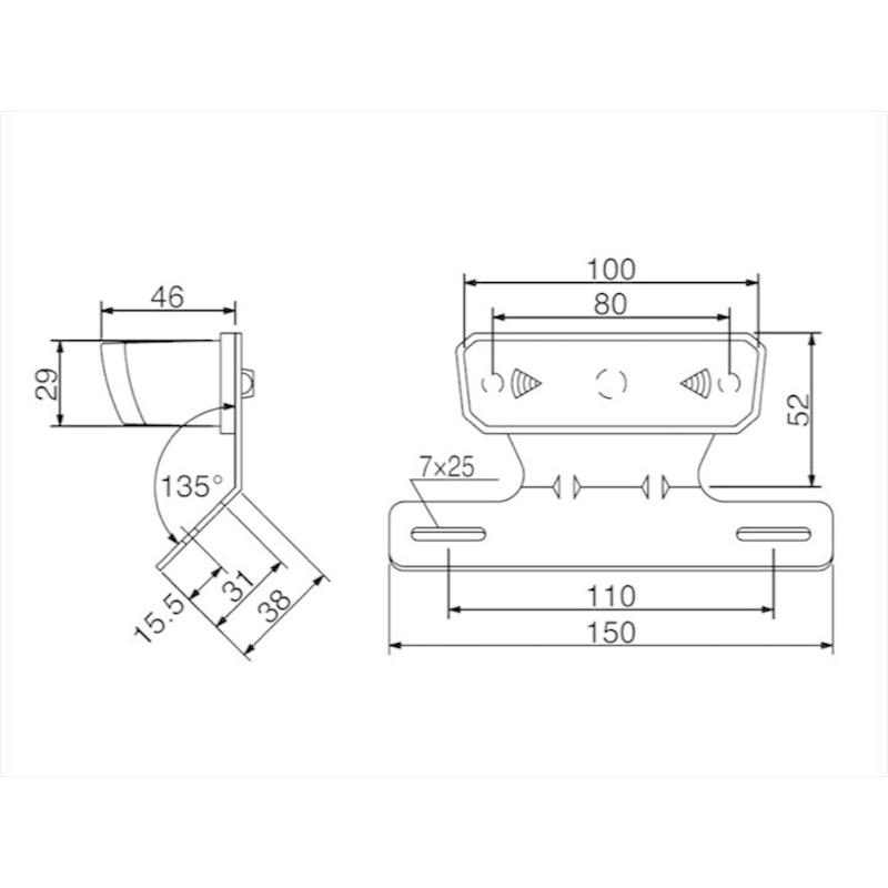 バイク 電装系 ハリケーン HURRICANE ＬＥＤレクタングル テールランプkit HA5813C 取寄品_1