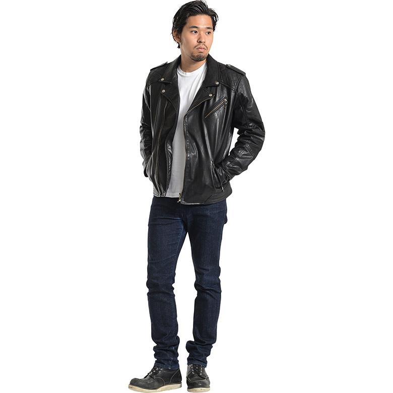 WIDE SOURCE 本牛革 COW 革ジャン ダブルライダース レザージャケット