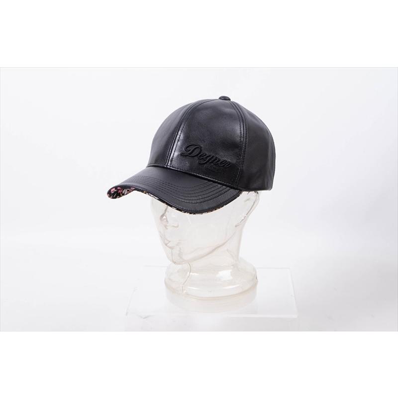 バイク ウェア レザーキャップ 京桜 BLACK CP-24K 取寄品