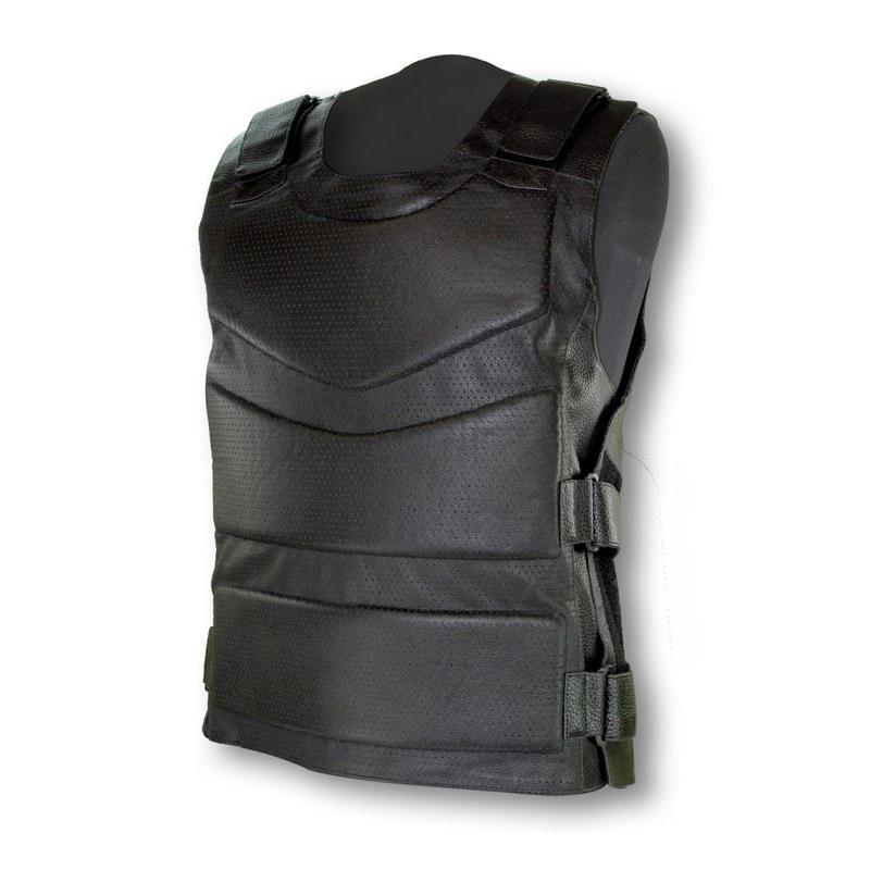 バイク ウェア ライズ ARMED LEATHER VEST BK LL-3L RIDEZ 4527625081222 取寄品