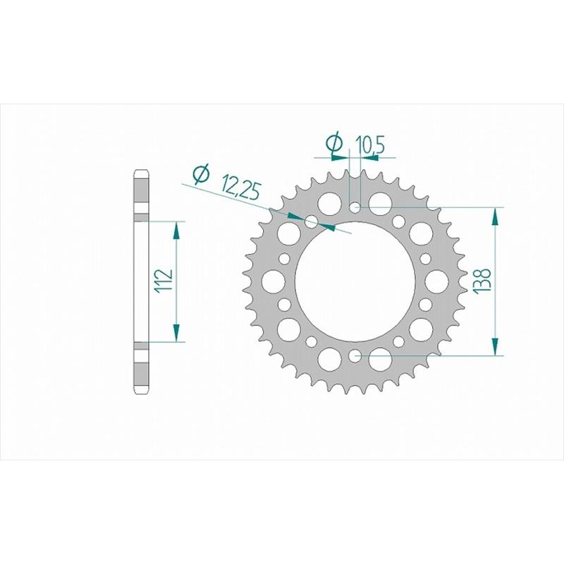 バイク 駆動系 Rスプロケット 520-42 SHADOW400 00-05/SHADOW400 SLASHER 00- 11509-42 取寄品｜hatoya-parts｜02